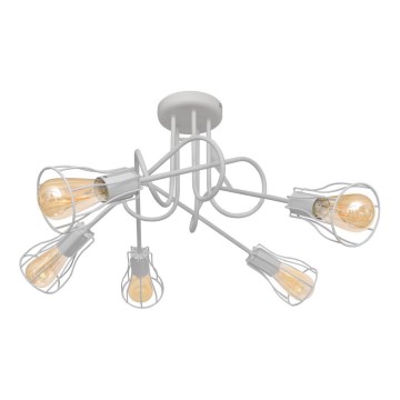 Oppervlak montage Hanglamp OXFORD 5xE27/15W/230V wit