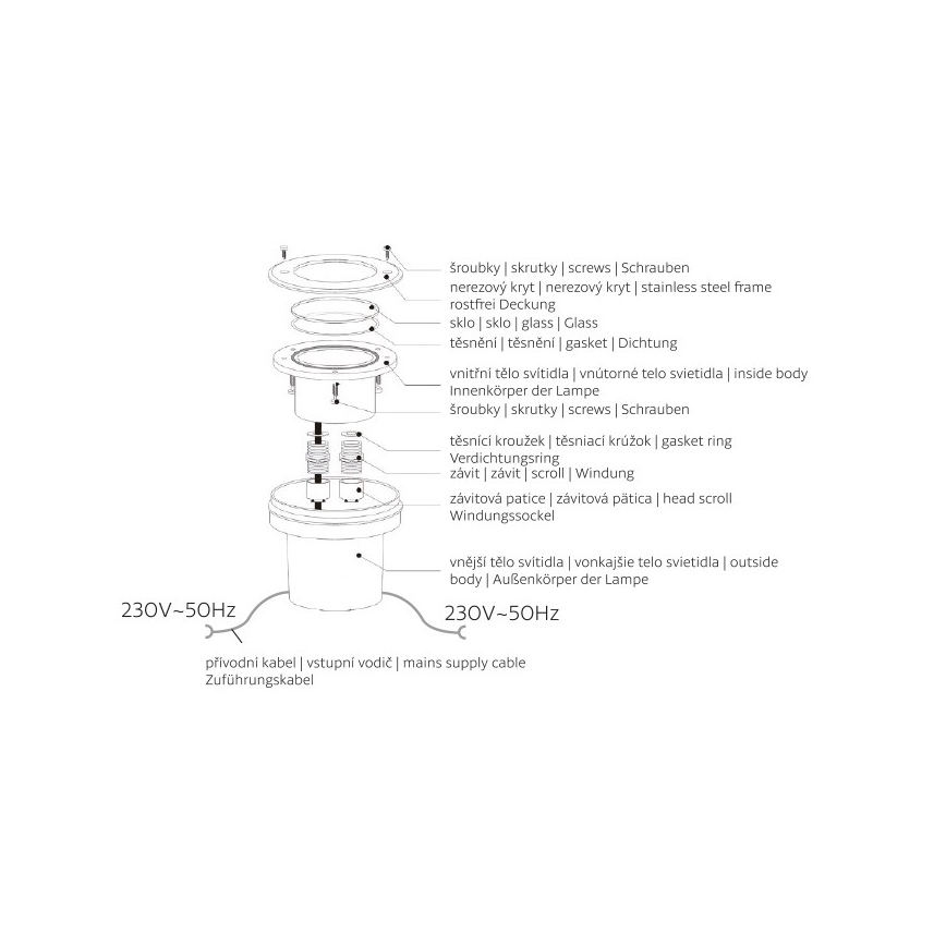 Oprit LED Lamp voor Buiten ROAD LED/0,5W/230V IP67 3000K
