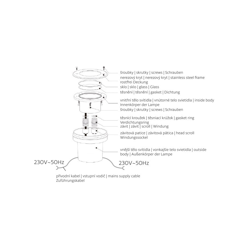 Oprit LED Lamp voor Buiten ROAD LED/0,5W/230V IP67 6000K