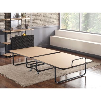 Opvouwbaar metalen eenpersoonsbed HERON 90x204 cm, wit — max. draagkracht 120 kg