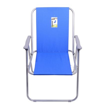 Opvouwbare campingstoel blauw/mat chroom