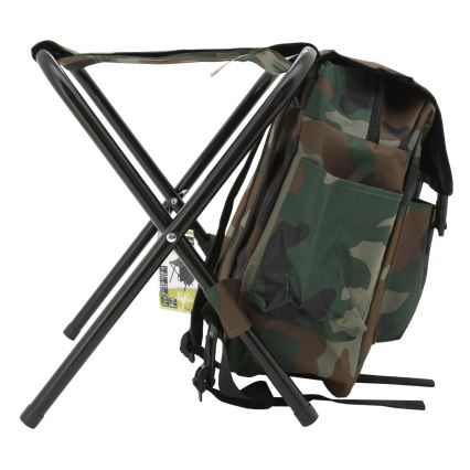 Opvouwbare campingstoel met rugzak camouflage