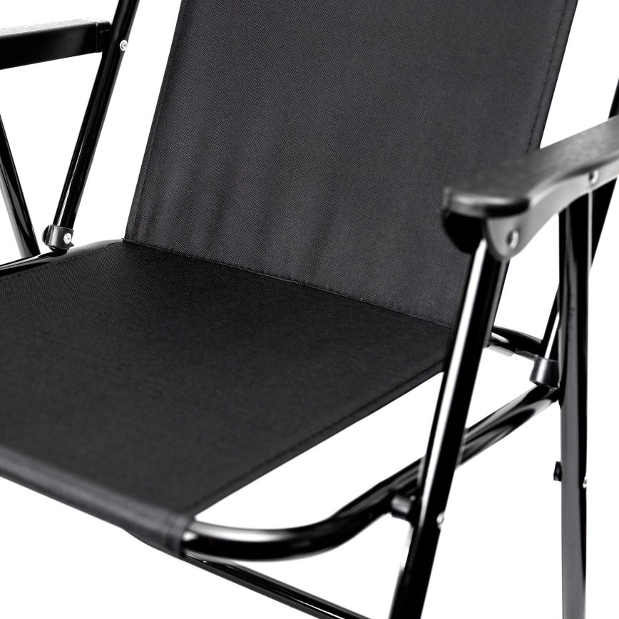 Opvouwbare campingstoel zwart