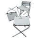 Opvouwbare campingtafel + 4x stoel wit/chroom