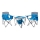 Opvouwbare kampeertafel + 2x stoel blauw