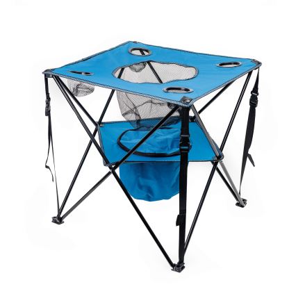 Opvouwbare kampeertafel + 2x stoel blauw