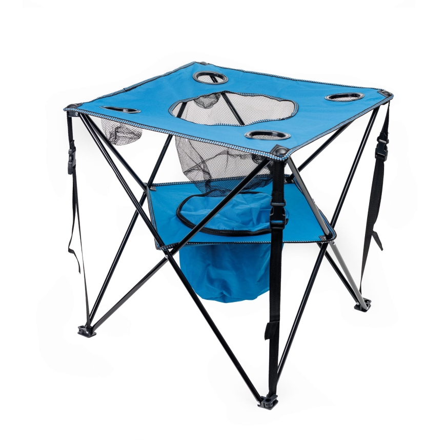 Opvouwbare kampeertafel + 2x stoel blauw