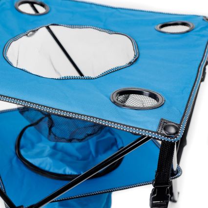 Opvouwbare kampeertafel + 2x stoel blauw
