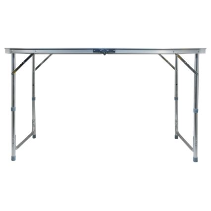 Opvouwbare kampeertafel + 4x stoel wit/mat chroom