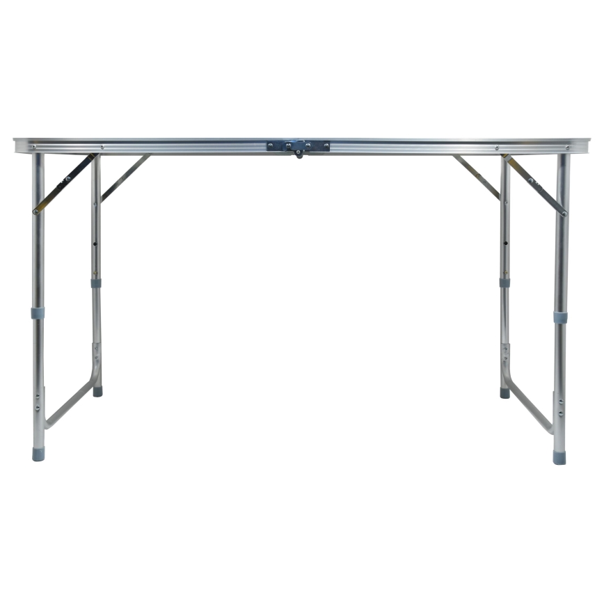 Opvouwbare kampeertafel + 4x stoel wit/mat chroom
