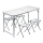 Opvouwbare kampeertafel + 4x stoel wit/mat chroom