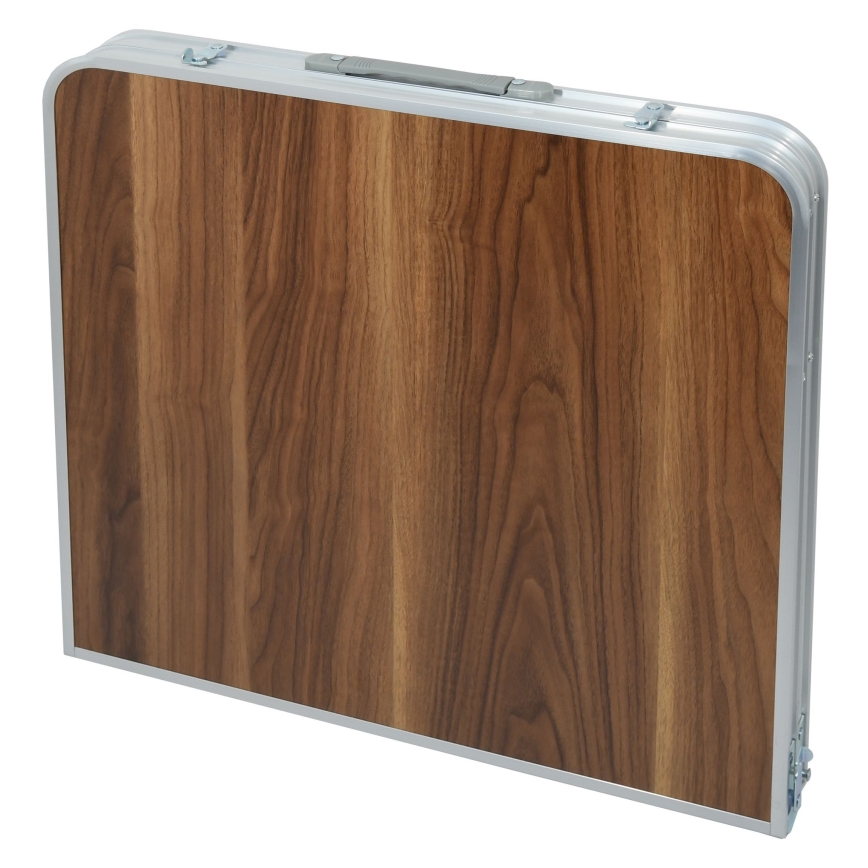 Opvouwbare kampeertafel bruin/mat chroom
