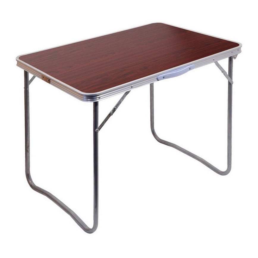 Opvouwbare kampeertafel bruin/mat chroom