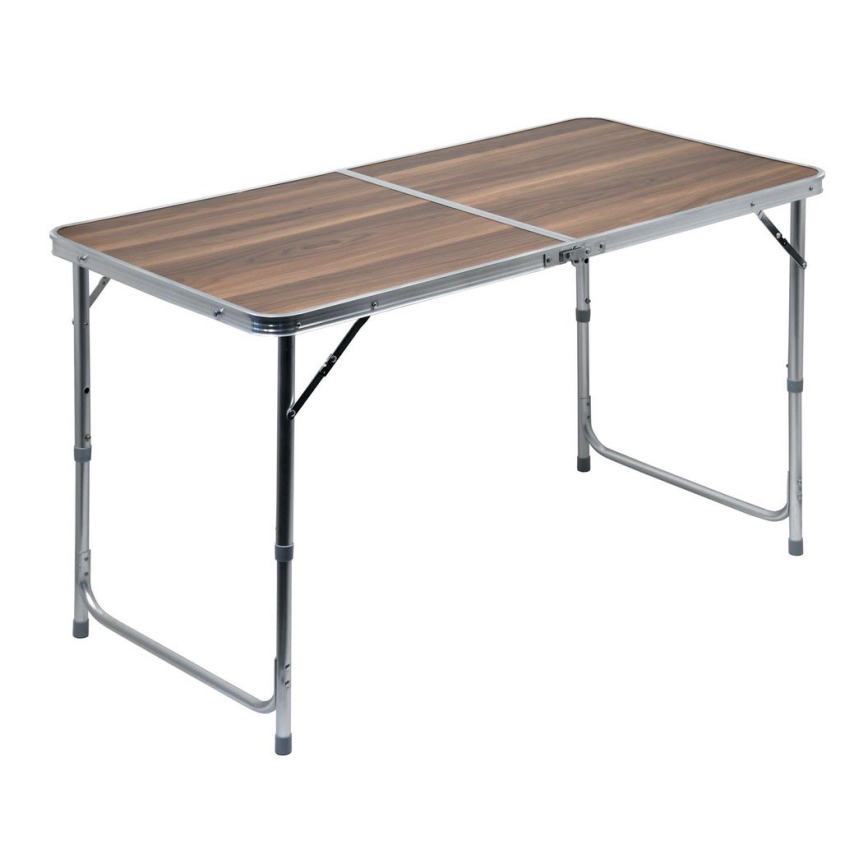 Opvouwbare kampeertafel bruin/mat chroom