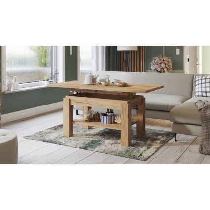 Opvouwbare salontafel met een plank ADONIS eiken