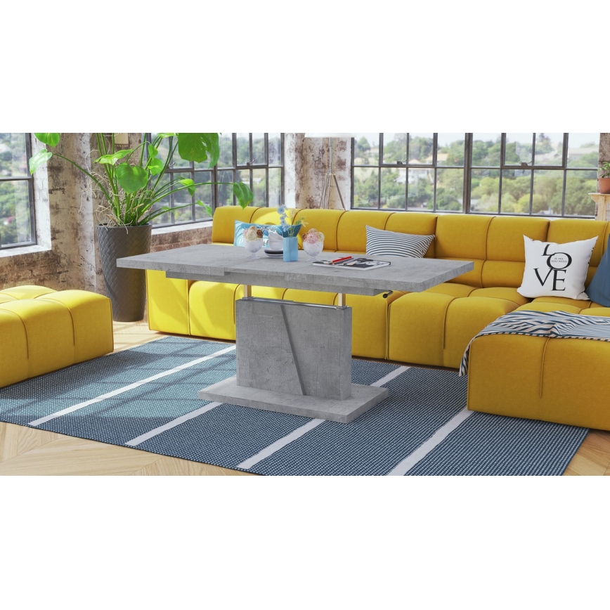 Opvouwbare salontafel met hefdak NINO grijs