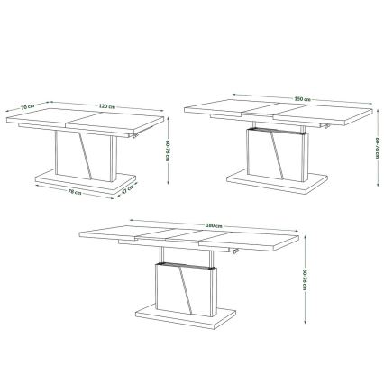 Opvouwbare salontafel met hefdak NINO grijs