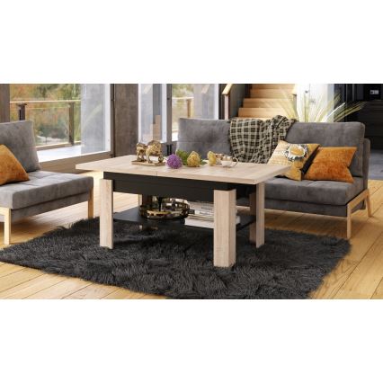Opvouwbare salontafel met hefdak ROY eiken/zwart