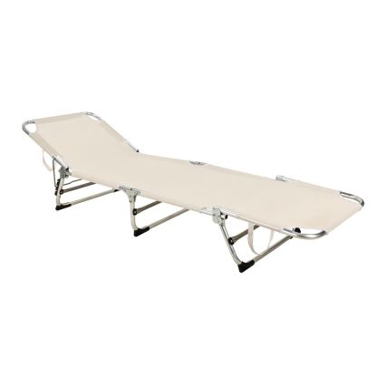 Opvouwbare verstelbare ligstoel SUNO 56x190 cm, crème