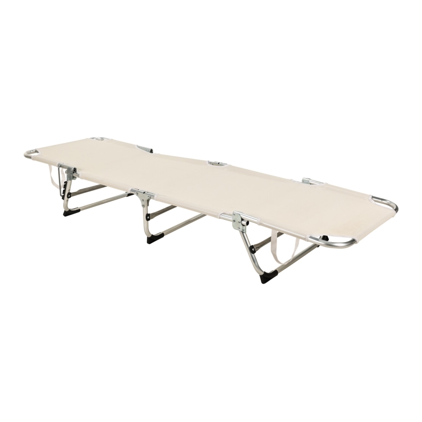 Opvouwbare verstelbare ligstoel SUNO 56x190 cm, crème