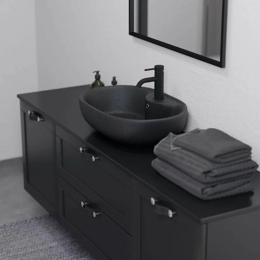 Opzetwastafel TROMSO 59,5 x 41 cm keramiek/zwart