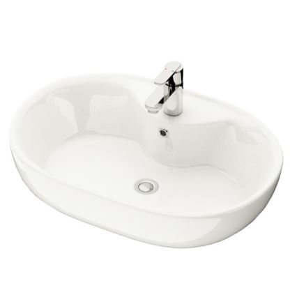 Opzetwastafel TROMSO 59,5x41 cm keramiek/wit