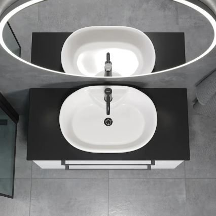 Opzetwastafel TROMSO 59,5x41 cm keramiek/wit