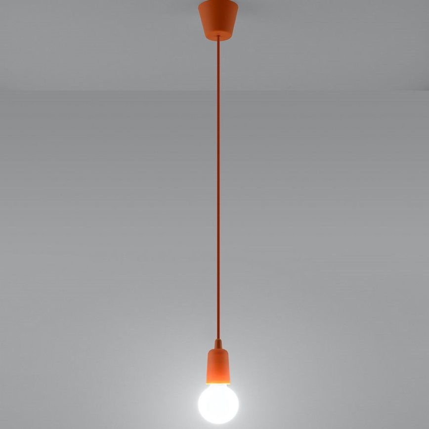 Oranje kroonluchter aan koord DIEGO 1xE27 / 60W / 230V