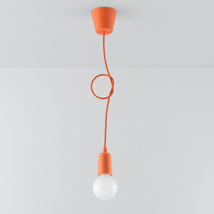 Oranje kroonluchter aan koord DIEGO 1xE27 / 60W / 230V