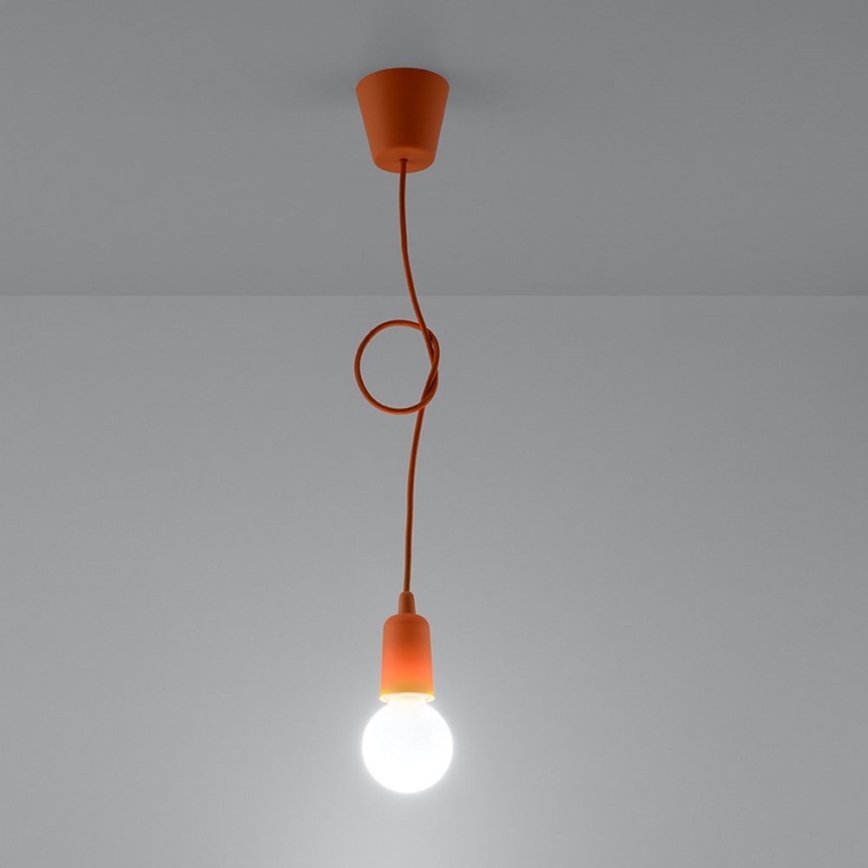 Oranje kroonluchter aan koord DIEGO 1xE27 / 60W / 230V
