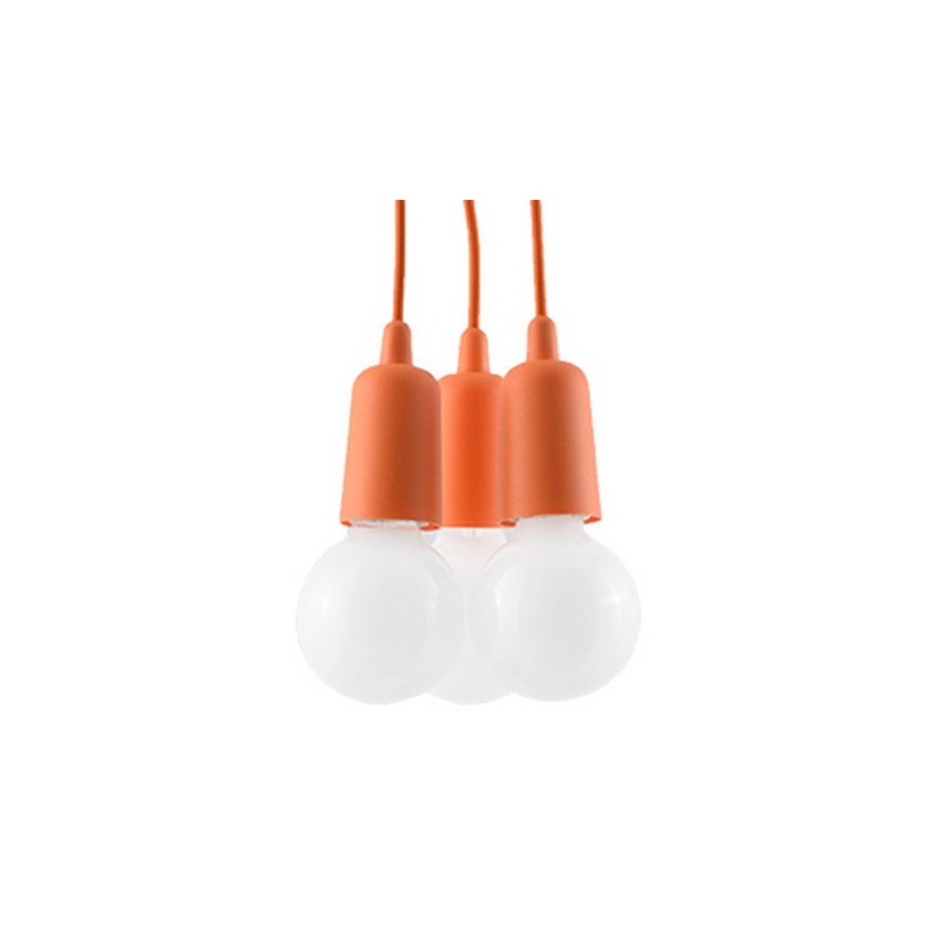 Oranje lampen aan koord DIEGO 3x E27 / 60W / 230V