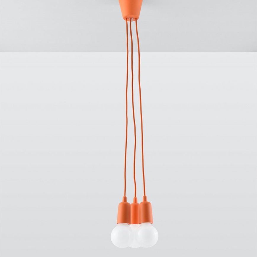 Oranje lampen aan koord DIEGO 3x E27 / 60W / 230V