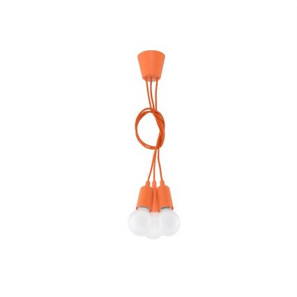 Oranje lampen aan koord DIEGO 3x E27 / 60W / 230V