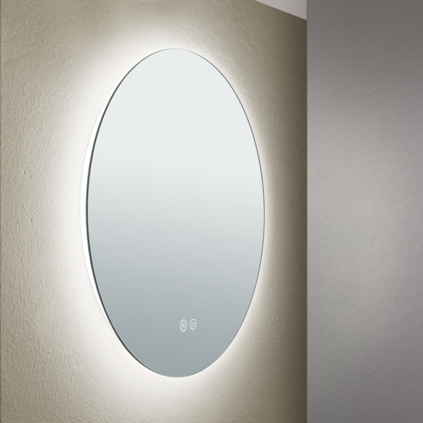 LED Badkamer verwarmde wand spiegel met een achtergrondverlichting FOCUS LED/18W/230V 3000/4200/6000K diameter 45 cm IP44