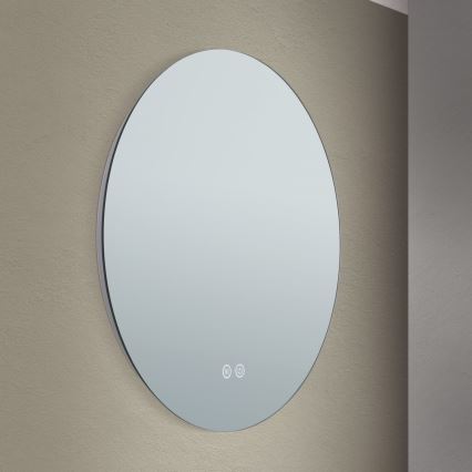 LED Badkamer verwarmde wand spiegel met een achtergrondverlichting FOCUS LED/18W/230V 3000/4200/6000K diameter 45 cm IP44