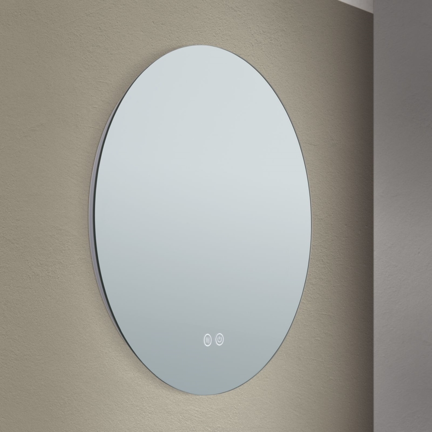 LED Badkamer verwarmde wand spiegel met een achtergrondverlichting FOCUS LED/18W/230V 3000/4200/6000K diameter 45 cm IP44