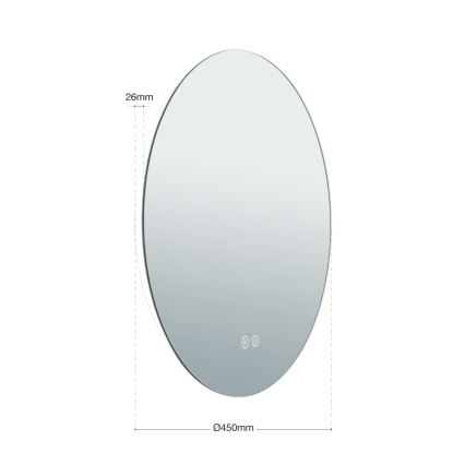 LED Badkamer verwarmde wand spiegel met een achtergrondverlichting FOCUS LED/18W/230V 3000/4200/6000K diameter 45 cm IP44