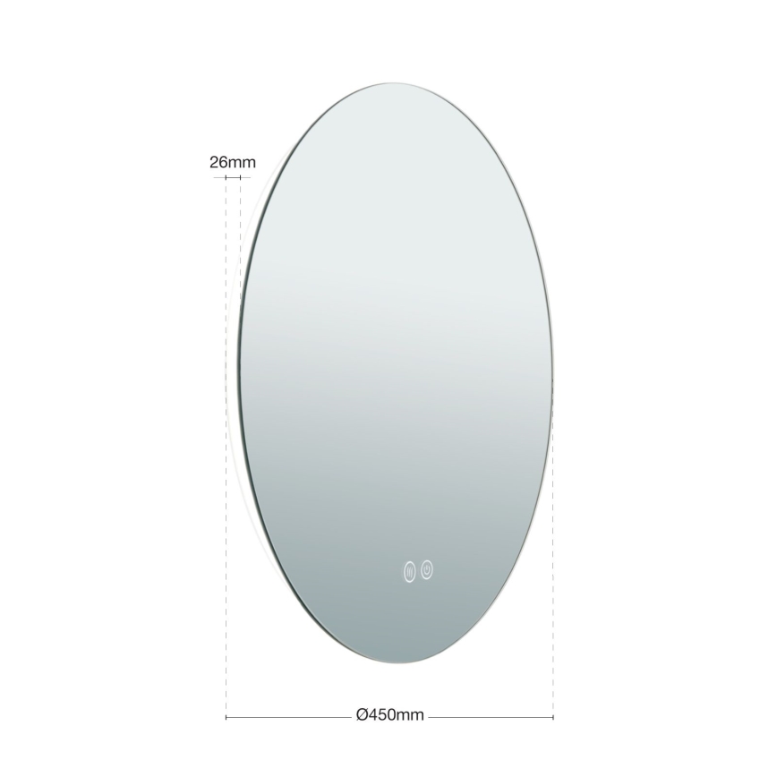 LED Badkamer verwarmde wand spiegel met een achtergrondverlichting FOCUS LED/18W/230V 3000/4200/6000K diameter 45 cm IP44