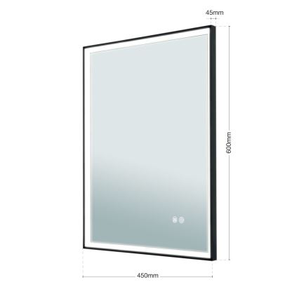 LED Badkamer verwarmde wand spiegel met een achtergrondverlichting FRAME LED/48W/230V 3000/4000/6000K 60x45 cm IP44