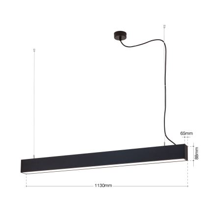 LED plafond- en hanglamp 2-in-1 PALKKI LED/38W/230V 3000/4000/5000K zwart