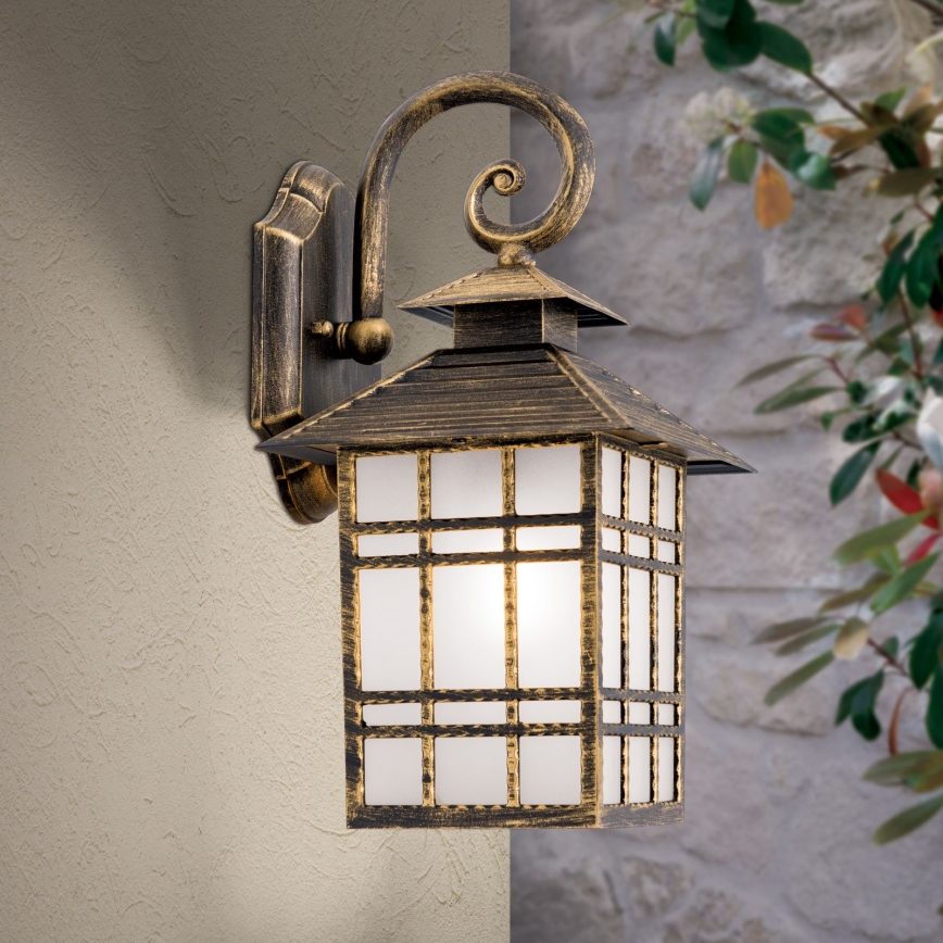 Buiten wandlamp KIKO 1xE27/11W/230V IP44 brons/patina