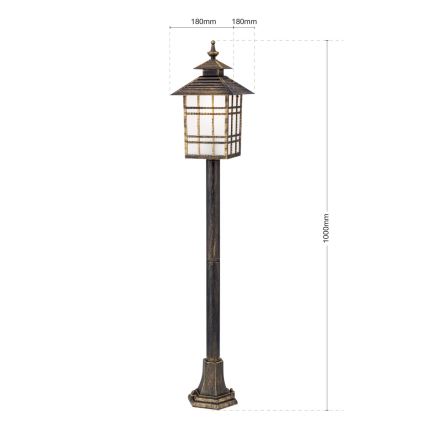 Buitenlamp KIKO 1xE27/11W/230V IP44 brons/patina