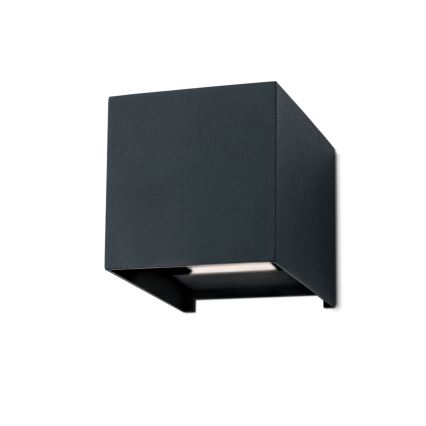 LED Buitenwandlamp CUBE 2xLED/3W/230V IP54 antraciet