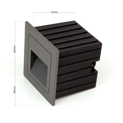 Plafonnier encastré LED LORO LED/2W/230V IP65 anthracite