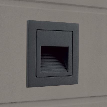 LED Inbouwlamp LORO LED/2W/230V IP65 antraciet