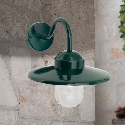 Buiten wandlamp EDWARD 1xE27/60W/230V IP44 groen