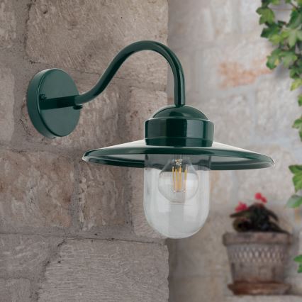 Buiten wandlamp EDWARD 1xE27/60W/230V IP44 groen
