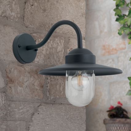 Buiten wandlamp EDWARD 1xE27/60W/230V IP44 zwart