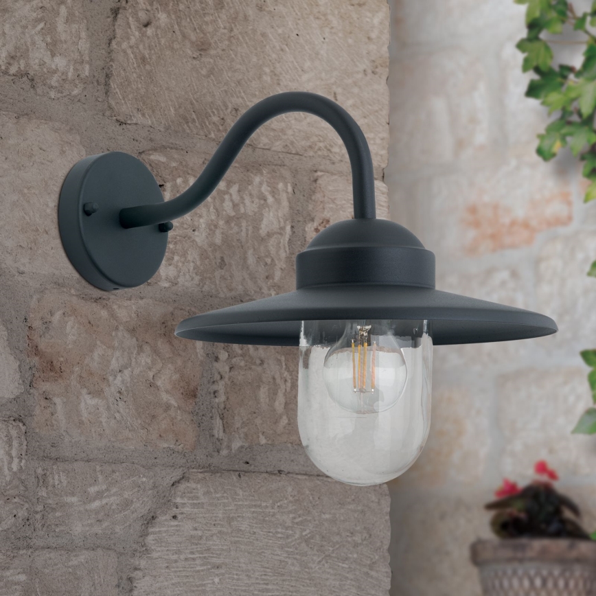 Buiten wandlamp EDWARD 1xE27/60W/230V IP44 zwart