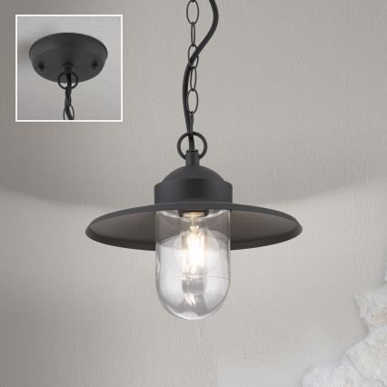 Buitenhanglamp EDWARD 1xE27/60W/230V IP44 antraciet